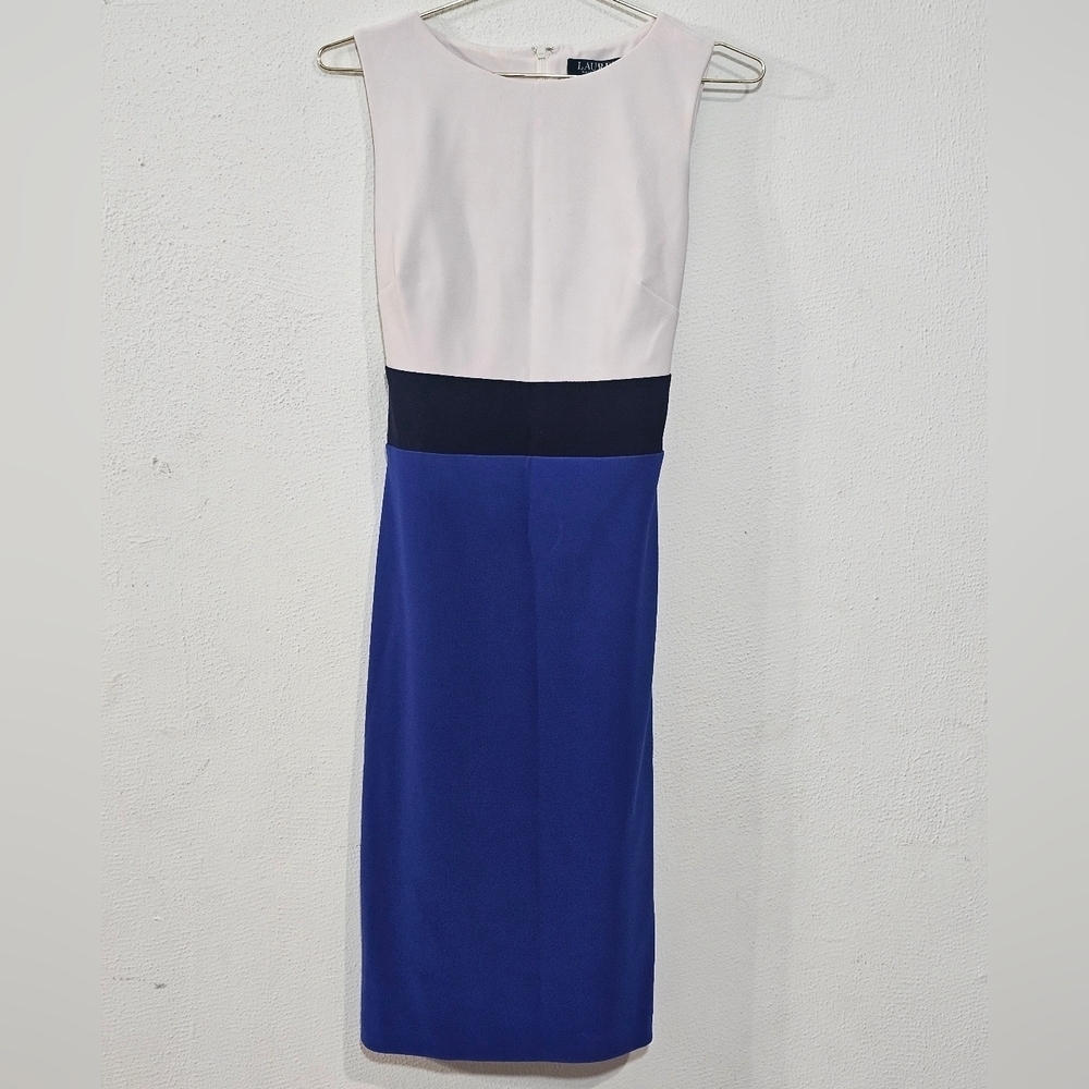 Ralph Lauren Soft Pink And Blue Dress Sleeveless - Picture 2 of 11